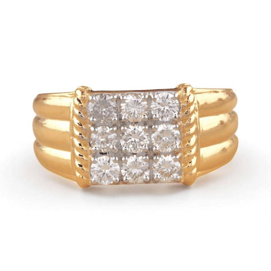 Square Grid Men's Diamond Ring