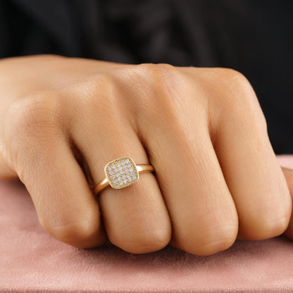Square Grid Men's Diamond Ring