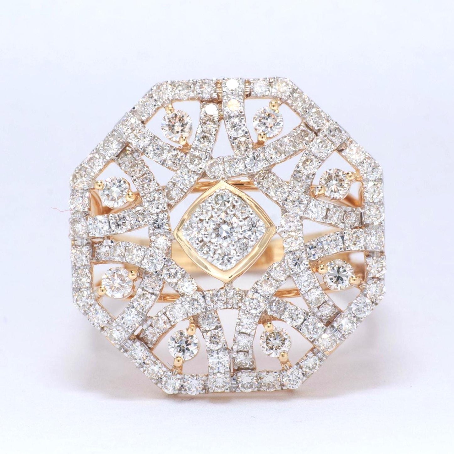 Octagonal Natural Diamond Ring
