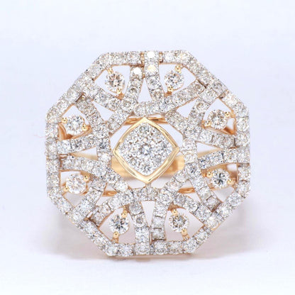 Octagonal Natural Diamond Ring