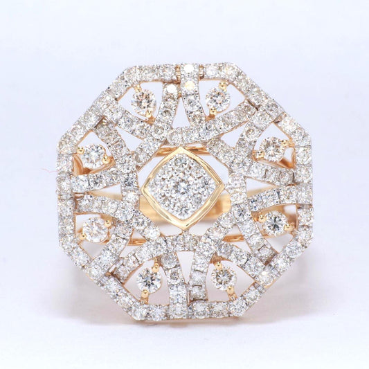 Octagonal Natural Diamond Ring