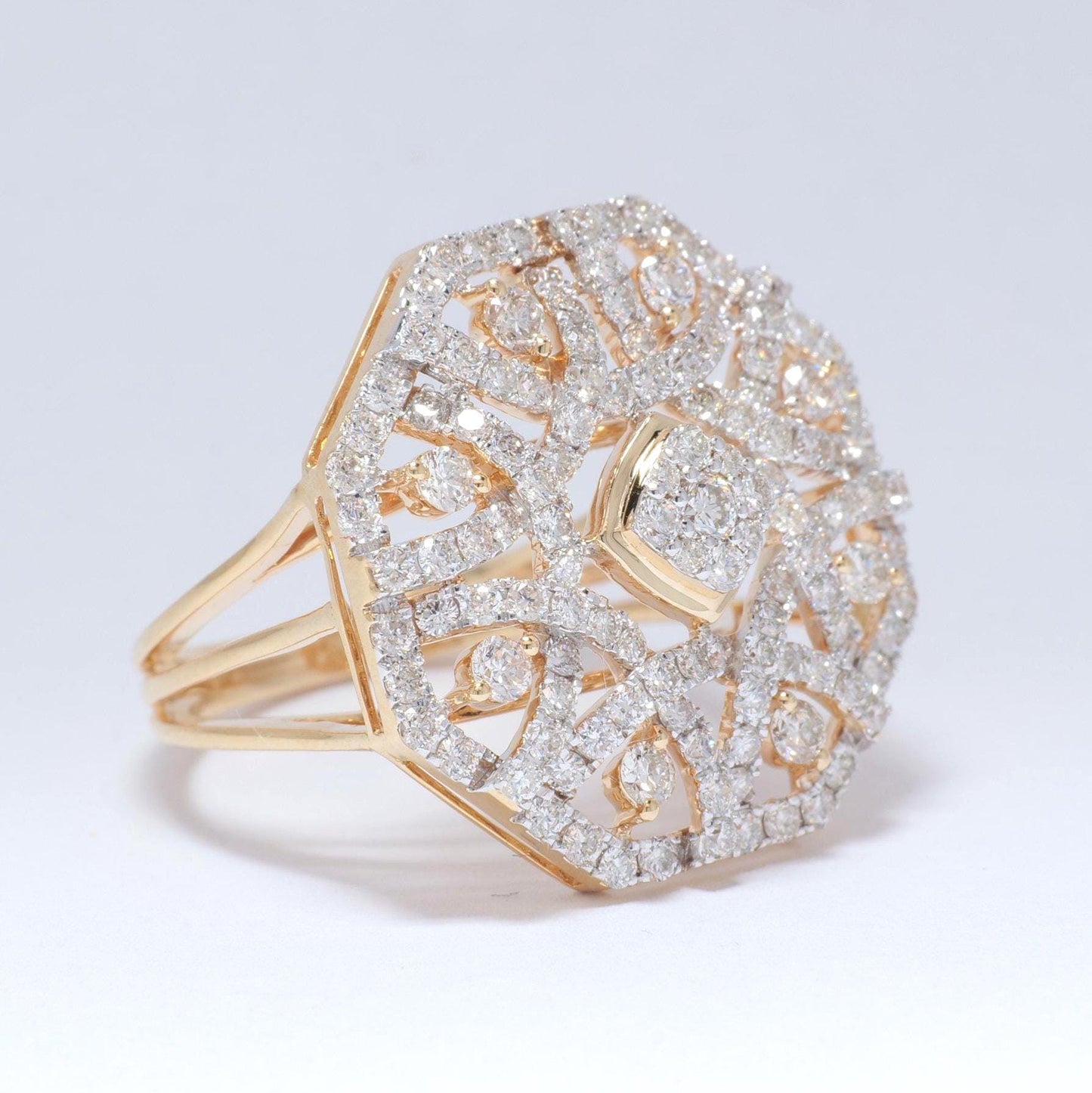 Octagonal Natural Diamond Ring