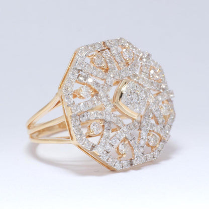 Octagonal Natural Diamond Ring