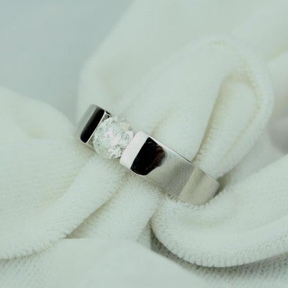 Round Solitaire Tension Set Diamond Men Ring