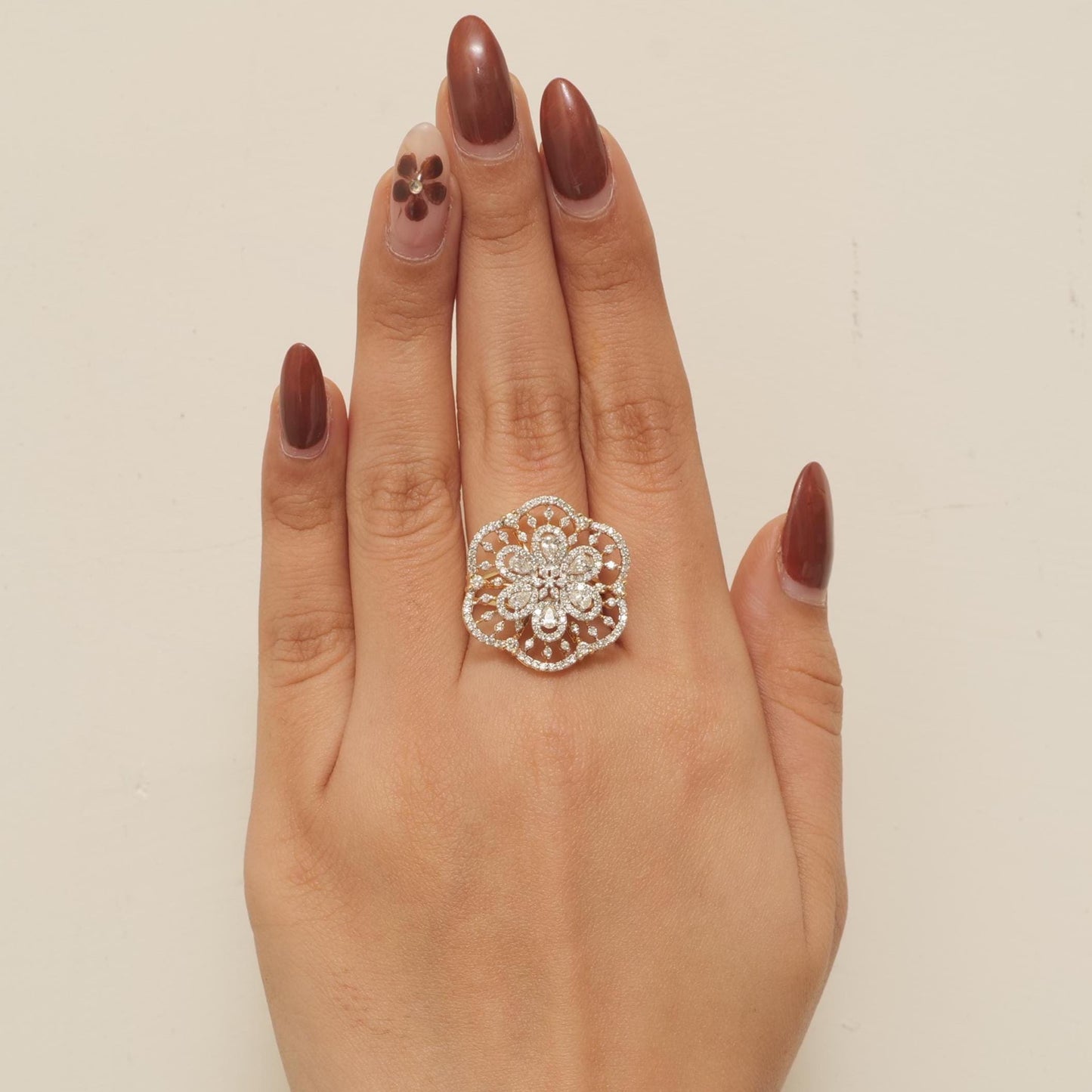 Flower Cluster Diamond Ring