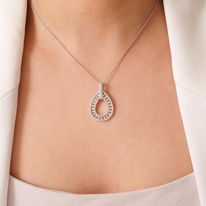Pear Natural Diamond Stackable Pendant