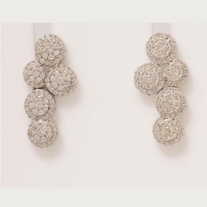 Cluster Natural Diamonds Round Drop Studs