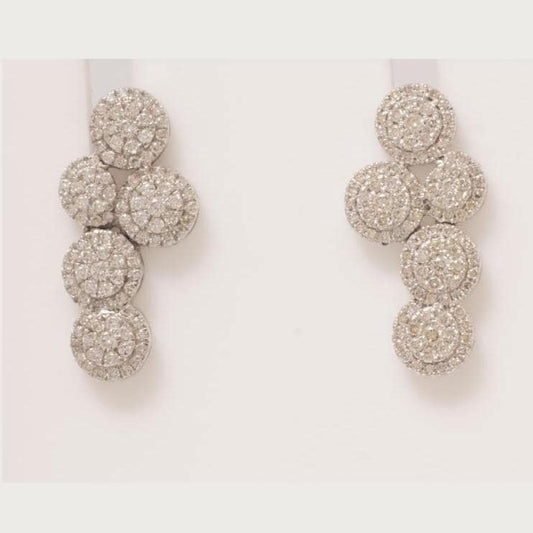 Cluster Natural Diamonds Round Drop Studs