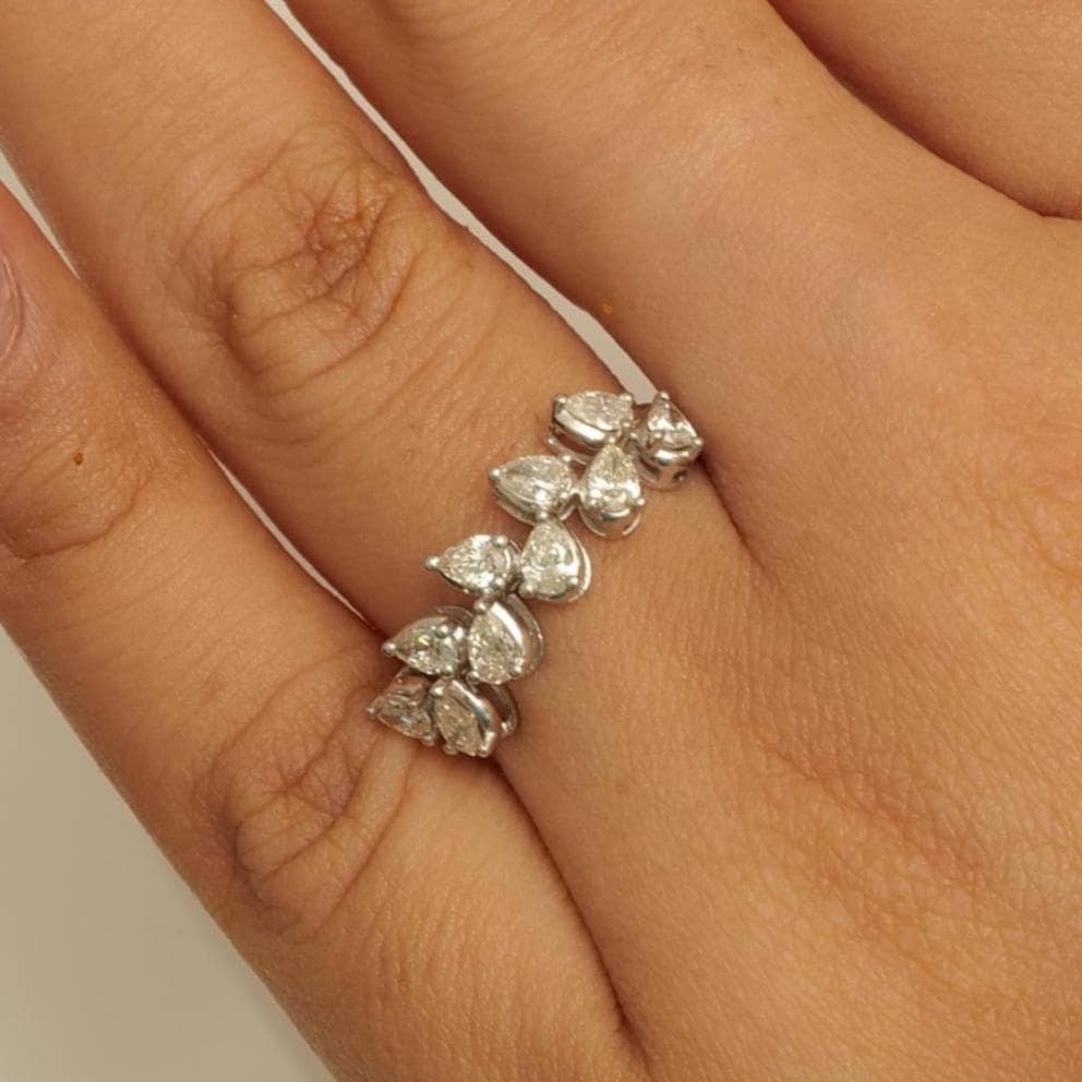 Leaf Diamond Eternity Band