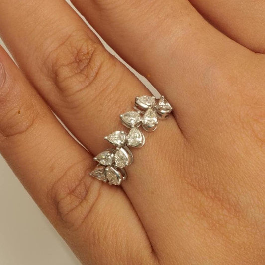 Leaf Diamond Eternity Band