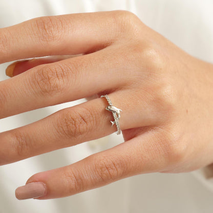 Dolphin Diamond Ring