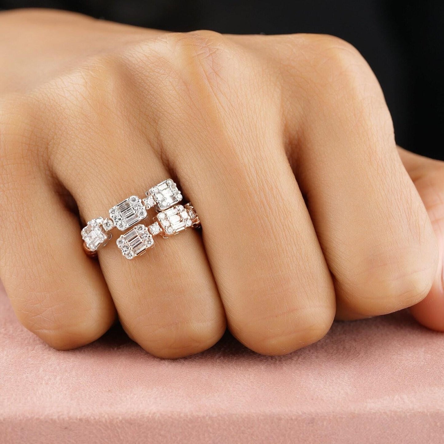Double Band Diamond Ring
