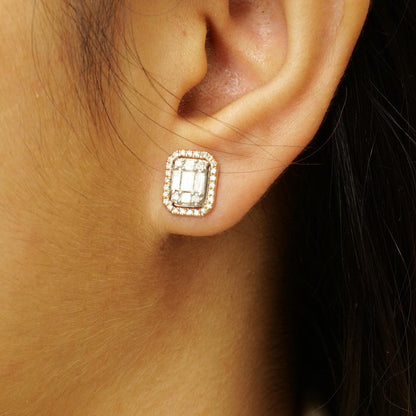 Diamond Halo Earrings