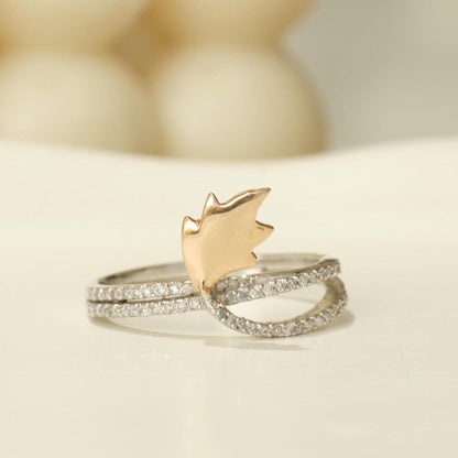 Feather Diamond Ring