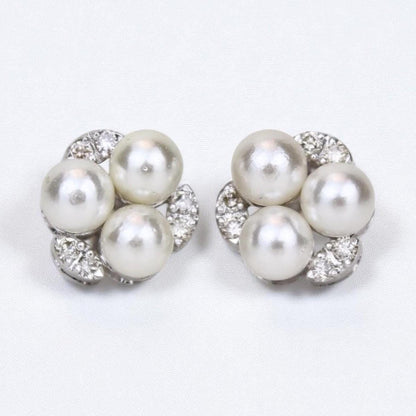 Pearl Stud Diamond Earrings In 14kt Solid Gold