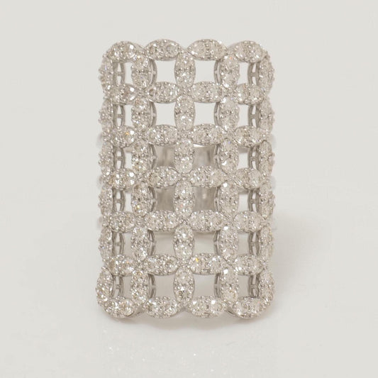 Check Design Wide Cocktail Ring