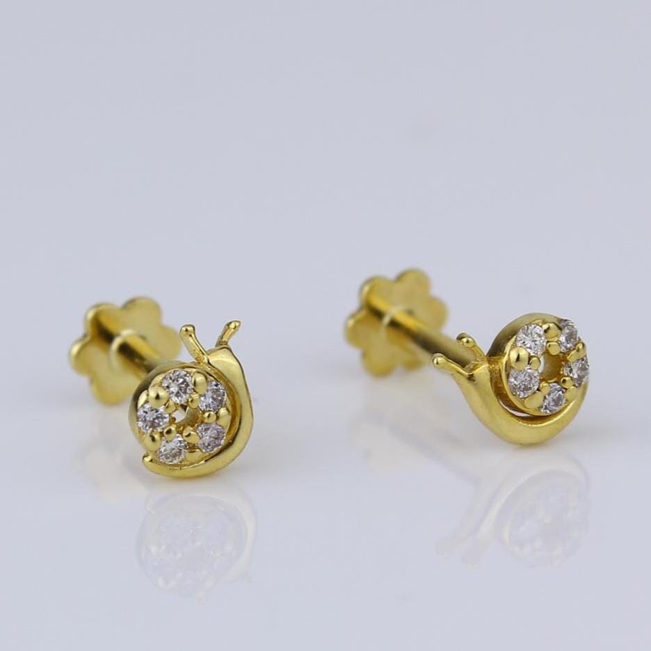 Kids Snail Diamond Stud Earrings