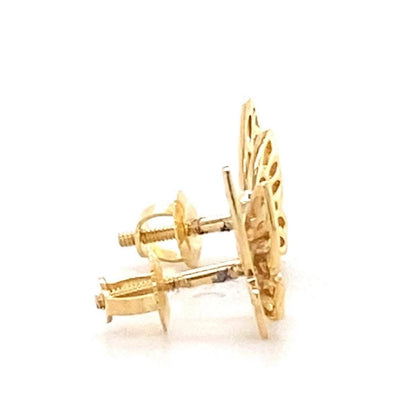 Kids Winged Butterfly Natural Diamond Stud Earrings