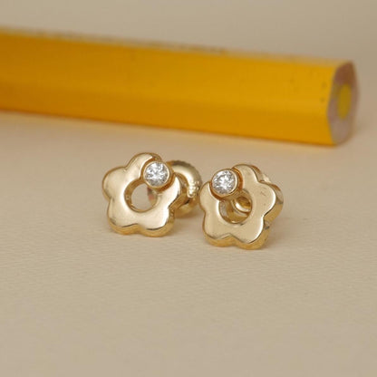 Kids Flower Diamond Stud Earrings