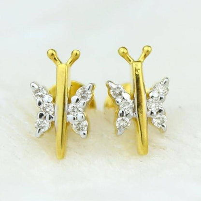 Kids Dragonfly Diamond Stud Earrings