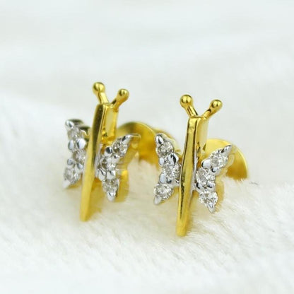 Kids Dragonfly Diamond Stud Earrings