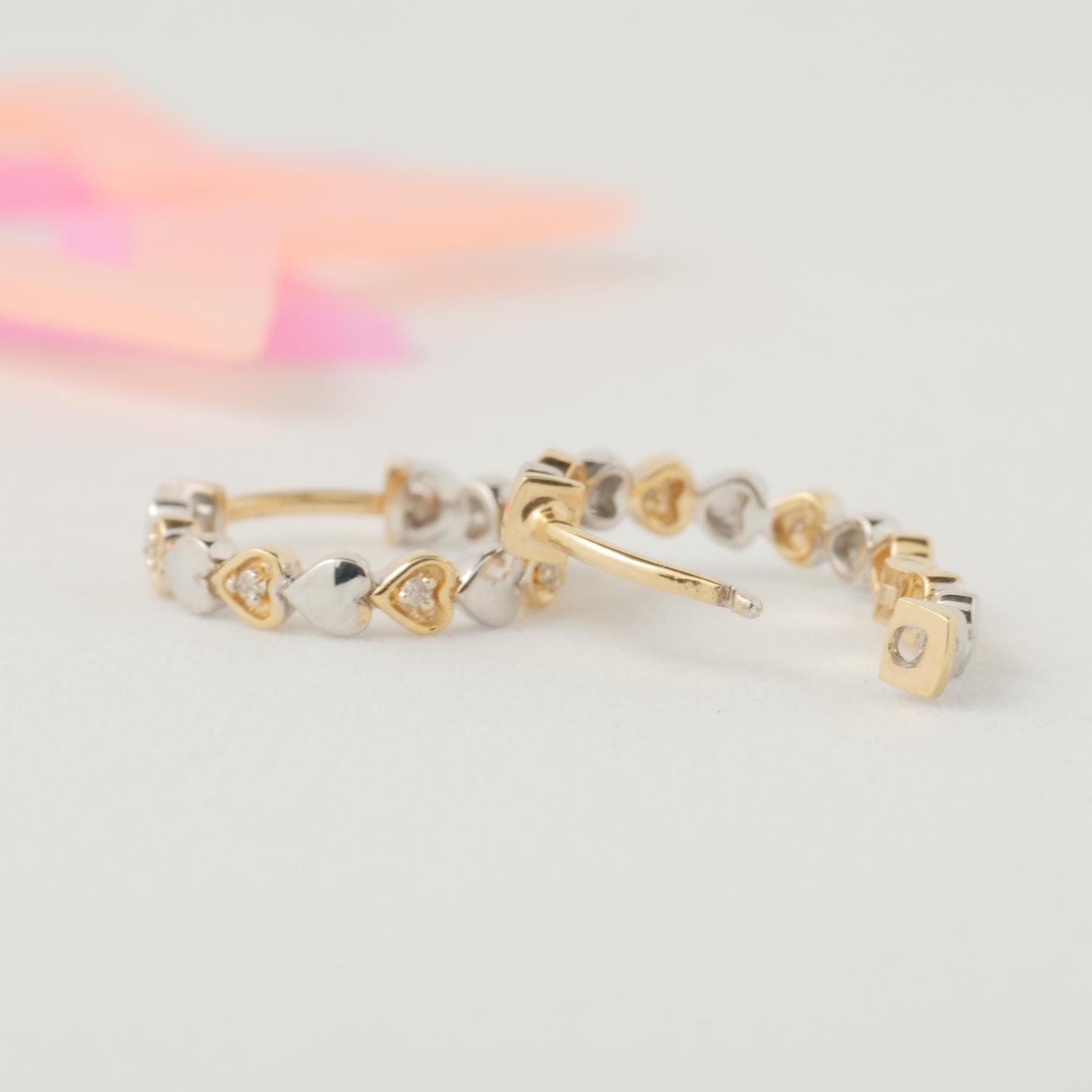 Kids Heart Diamond Hoops