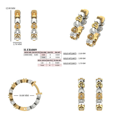 Kids Heart Diamond Hoops