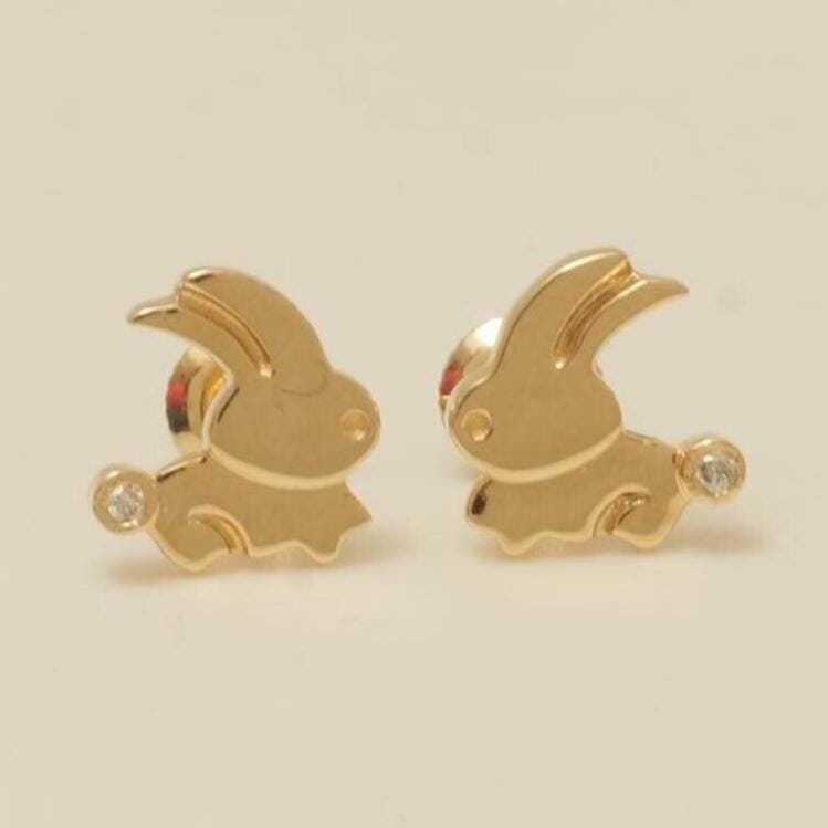 Kids Bunny Diamond Earrings