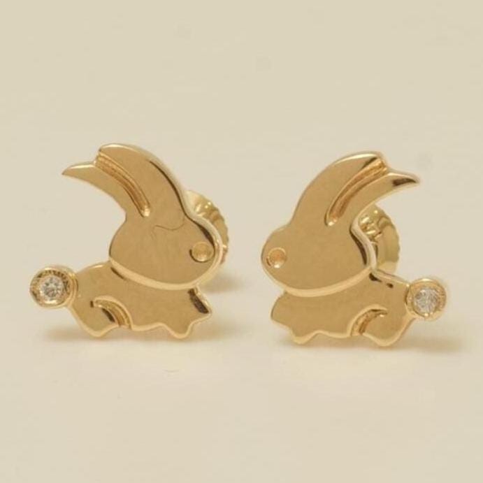 Kids Bunny Diamond Earrings