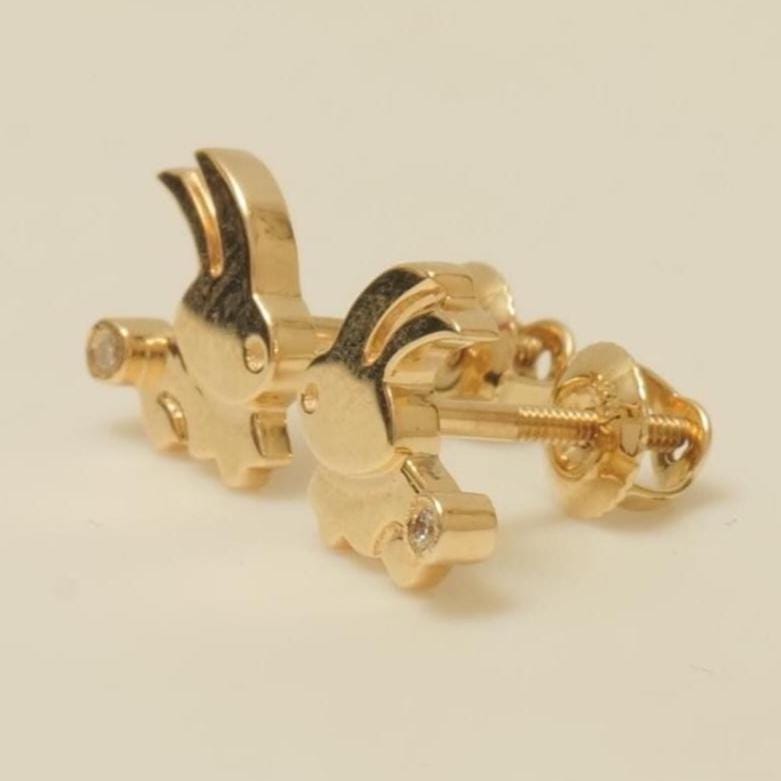 Kids Bunny Diamond Earrings