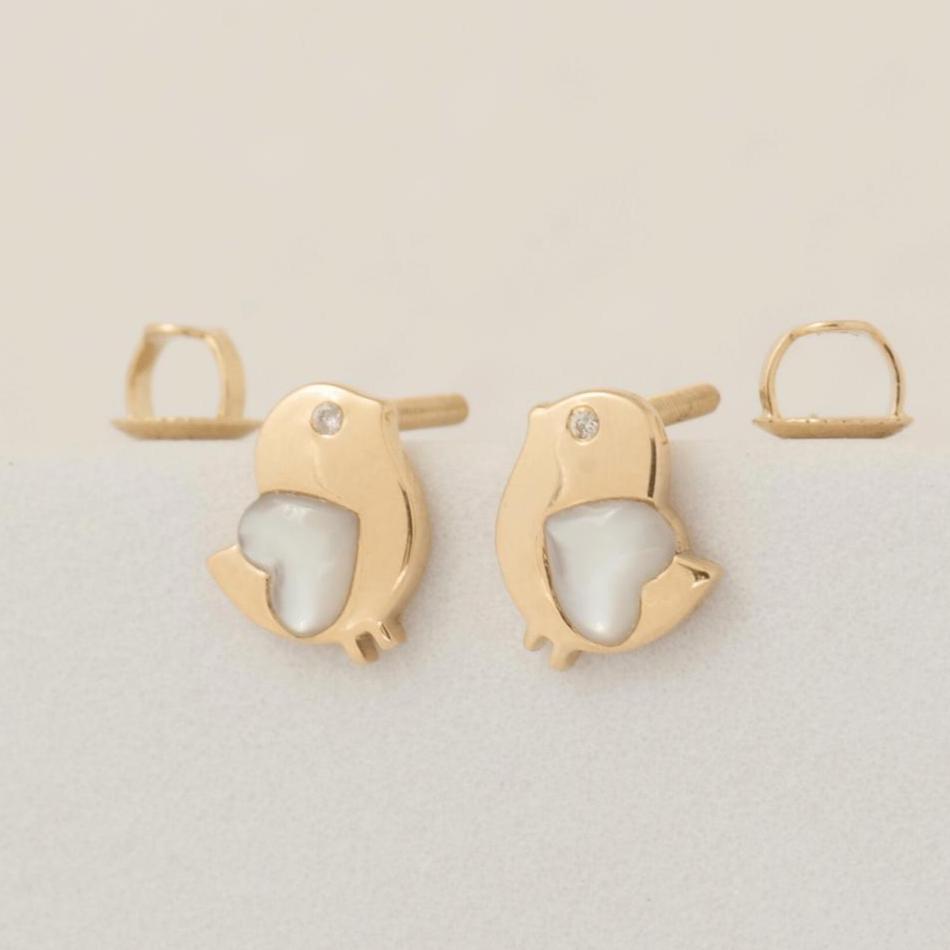 Kids Bird Diamond Earrings