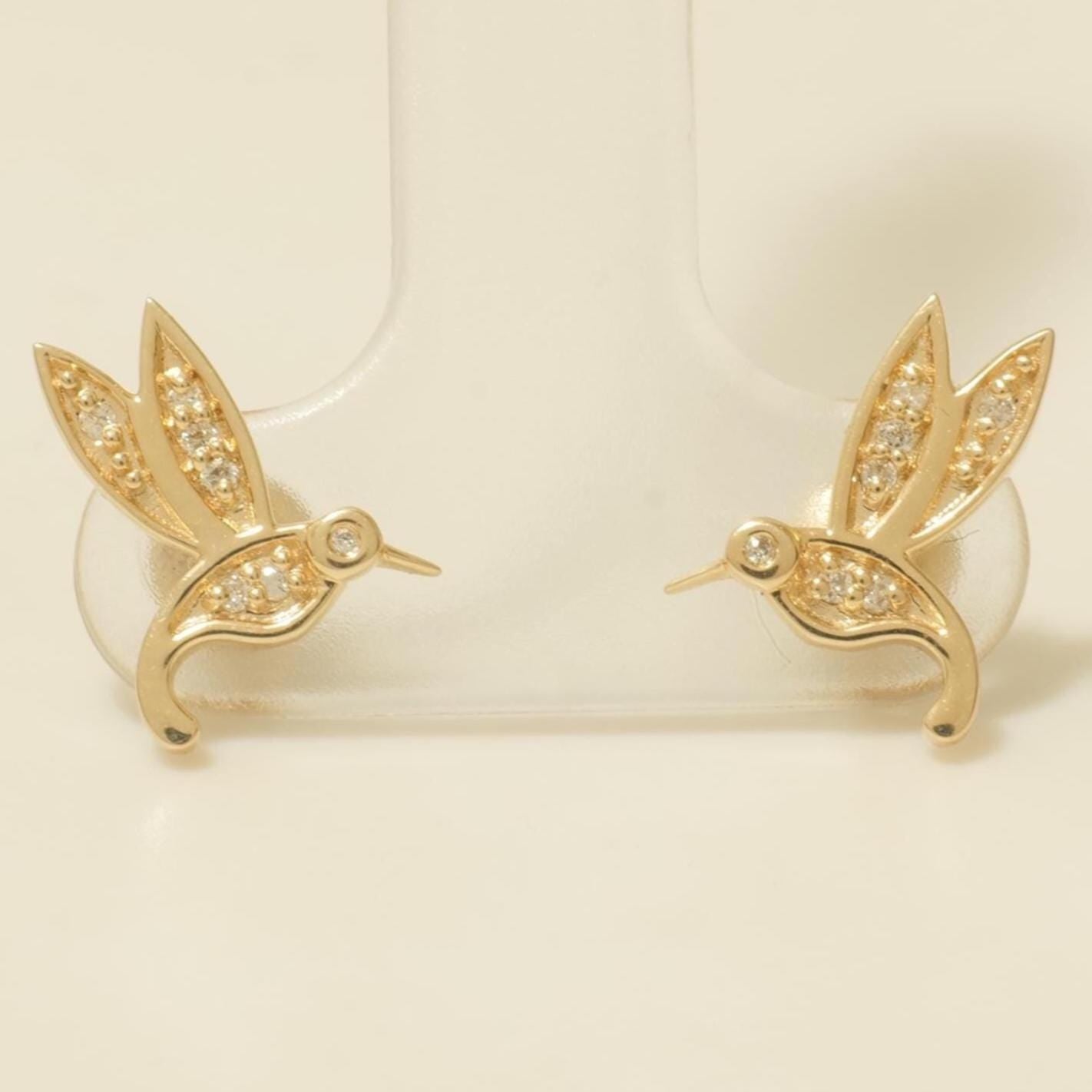 Hummingbird Diamond Kids Stud Earrings
