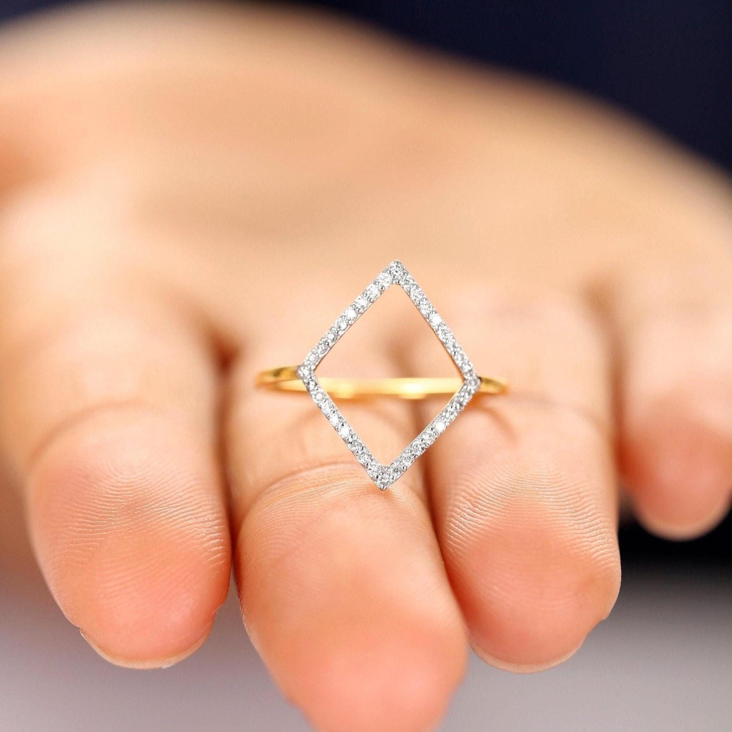Rhombus Diamond Ring