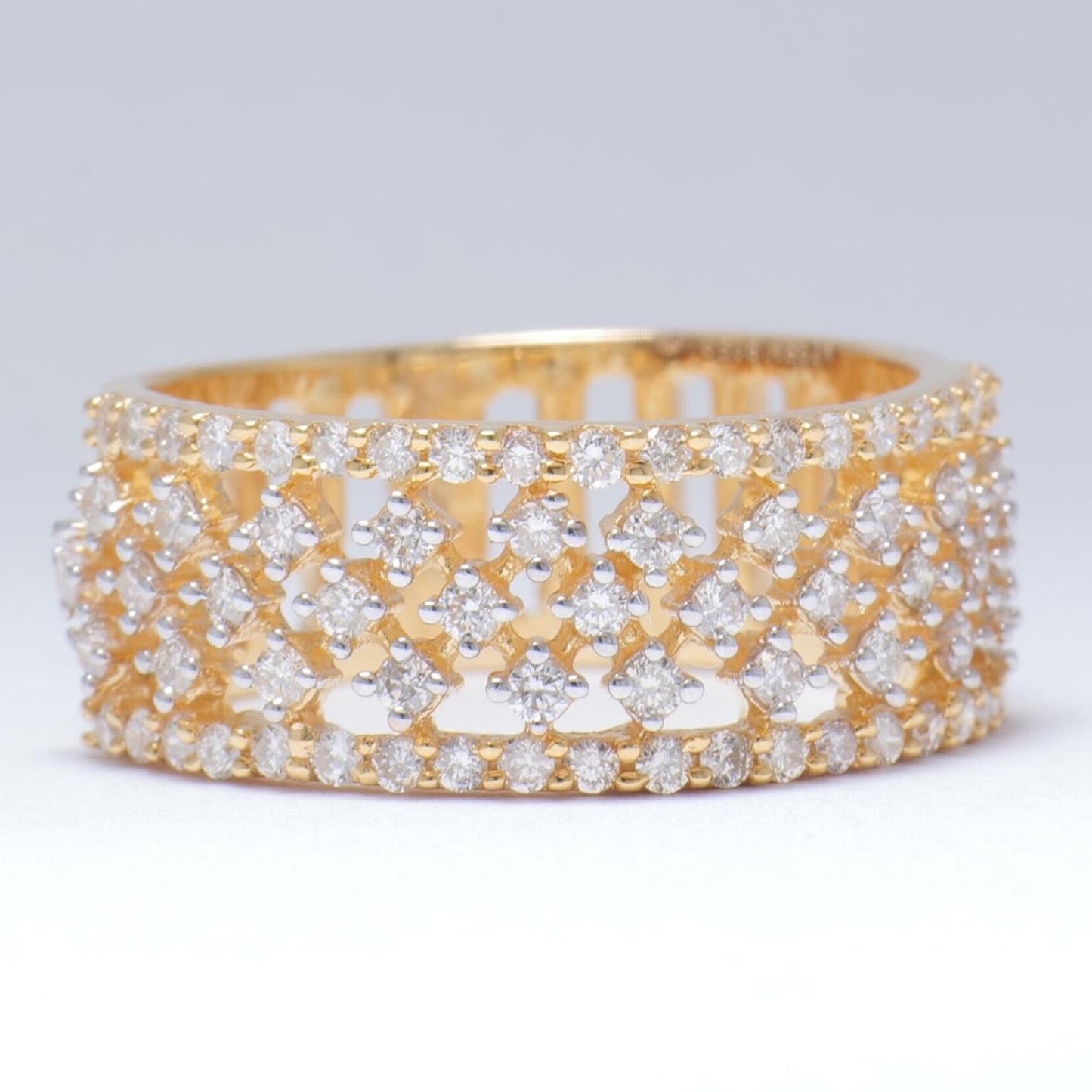 Wide Natural Diamond Band Ring