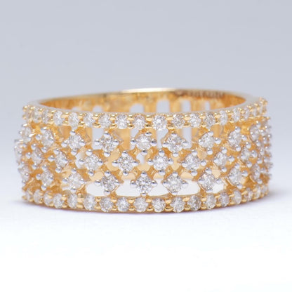 Wide Natural Diamond Band Ring