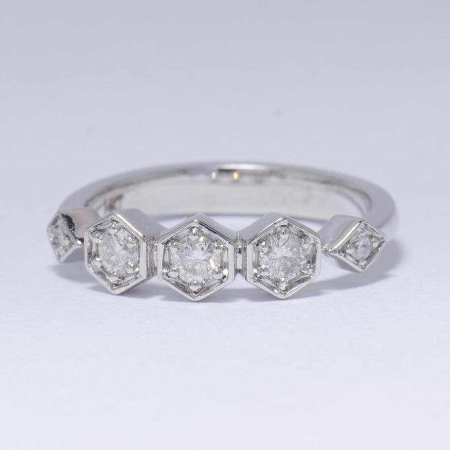 Hexagon Diamond Ring
