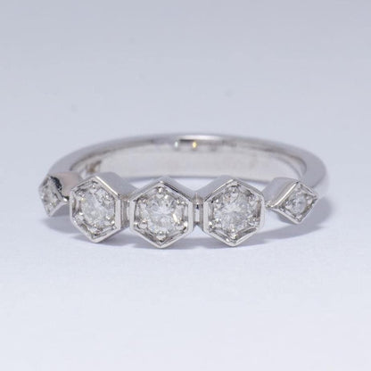 Hexagon Diamond Ring