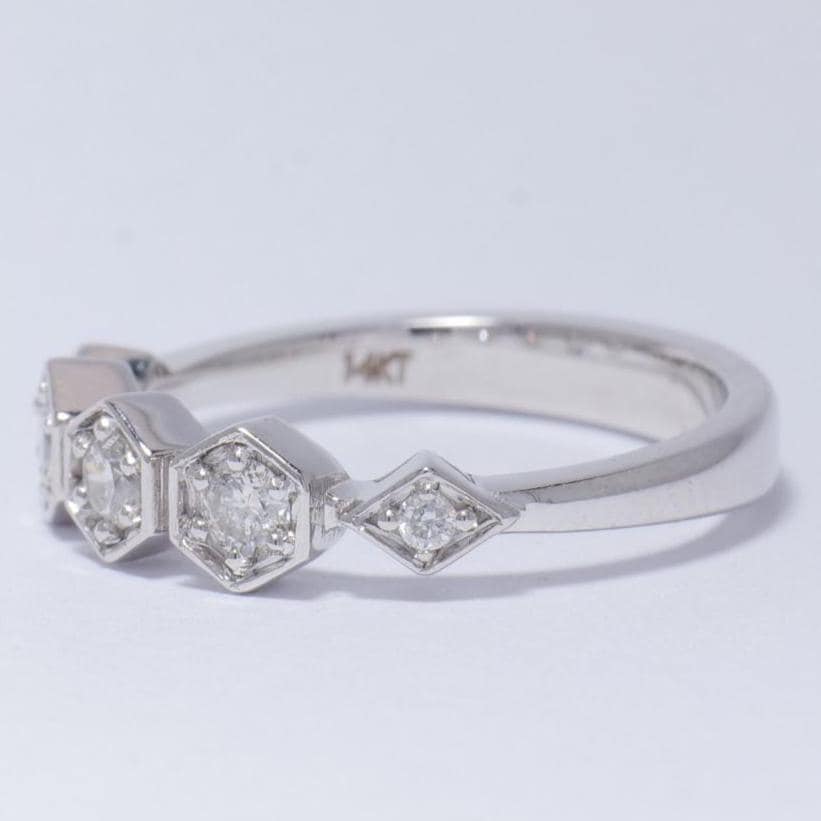 Hexagon Diamond Ring
