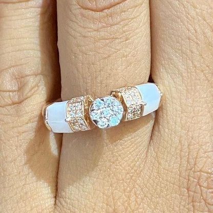 Mother of Pearl Diamond Ring