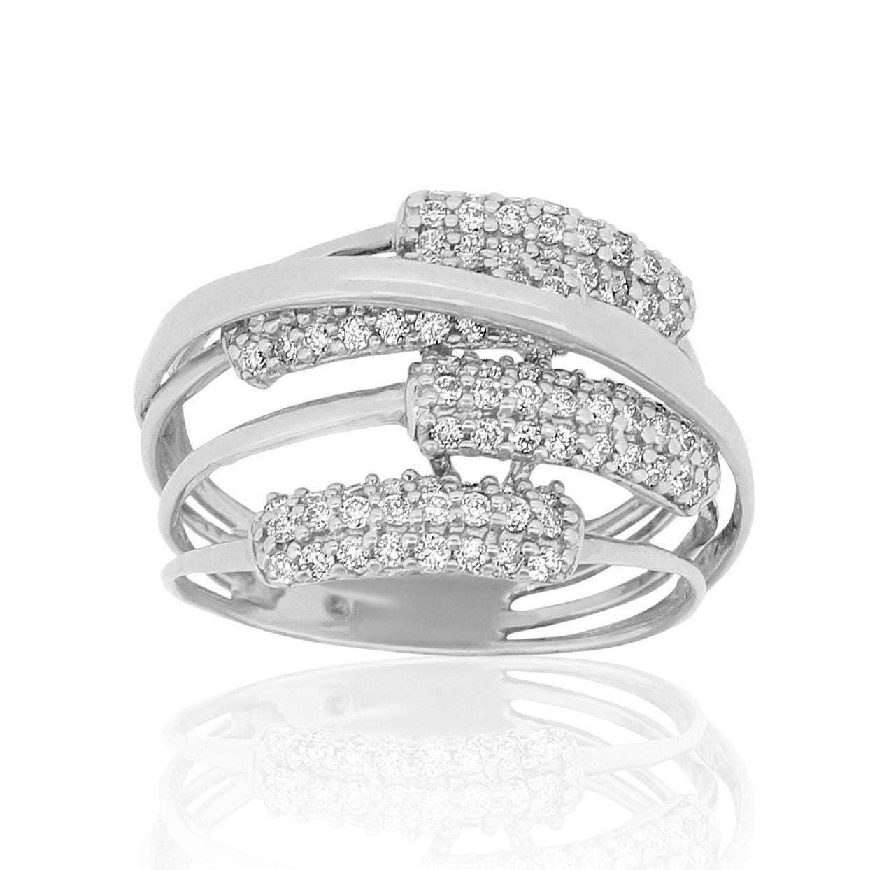 Criss Cross Natural Diamond Ring