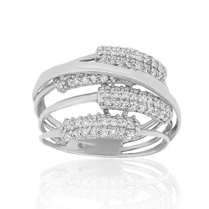 Criss Cross Natural Diamond Ring