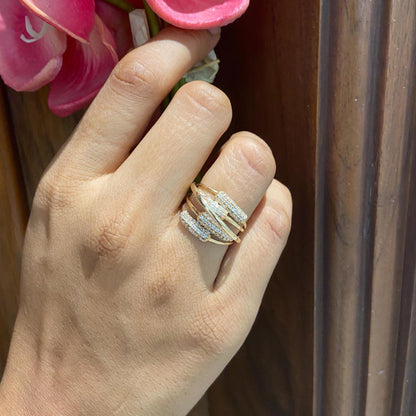 Criss Cross Natural Diamond Ring