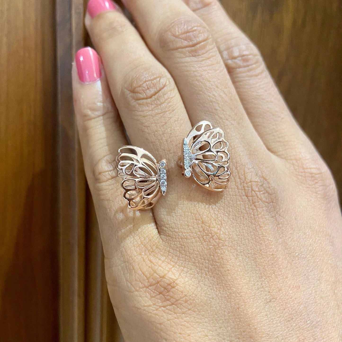 Butterfly Natural Diamond Ring