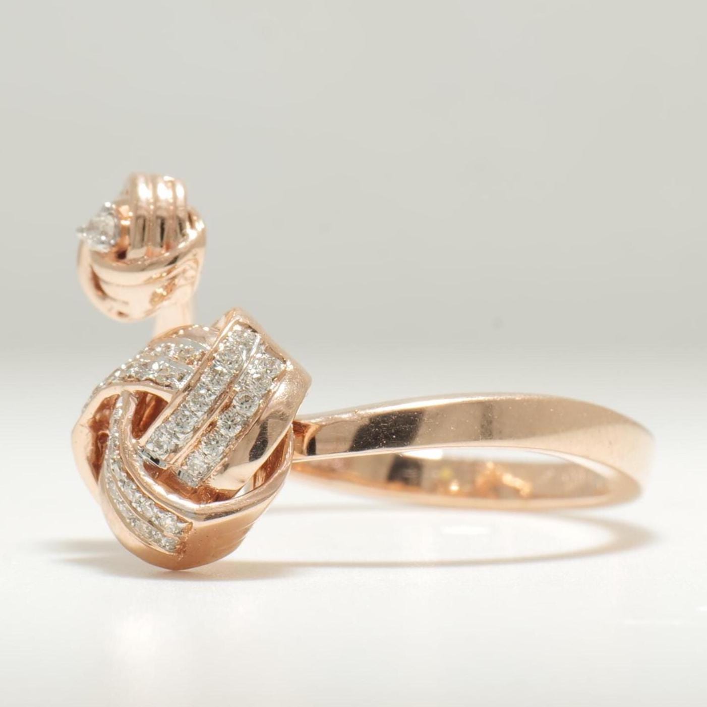 Love Knots Natural Diamond Open Cuff Ring