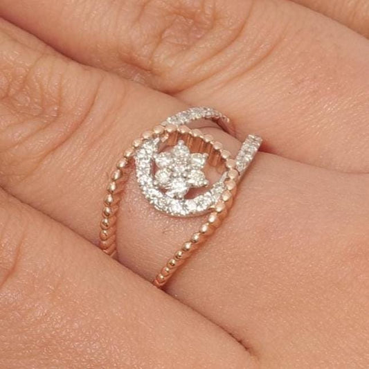 Floral Gold Diamond Ring