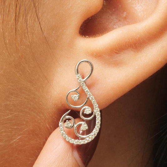 Swirl Natural Diamond Stud Earrings