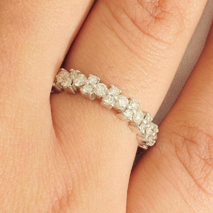 Cluster Natural Diamond Eternity Stackable Band Ring