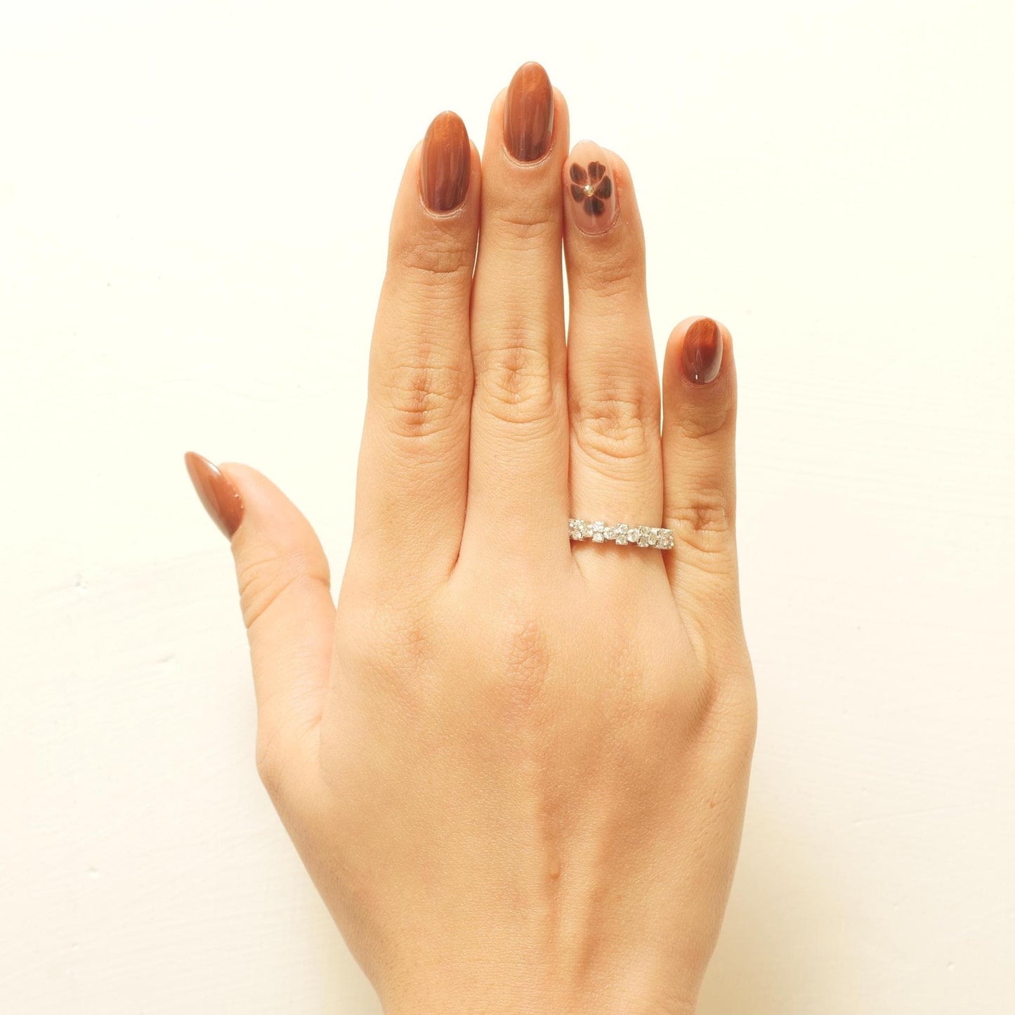 Cluster Natural Diamond Eternity Stackable Band Ring