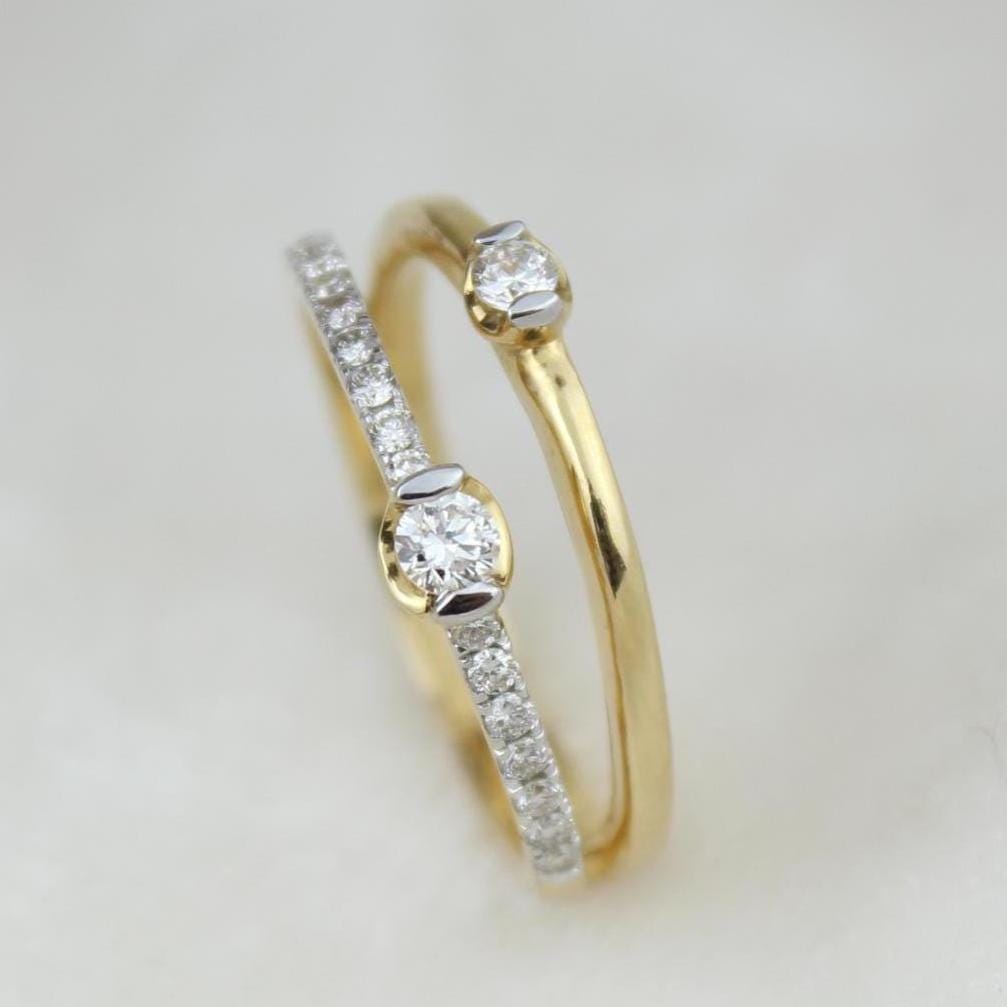 Split Band Natural Diamond Engagement Proposal Ring