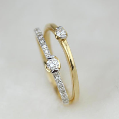 Split Band Natural Diamond Engagement Proposal Ring